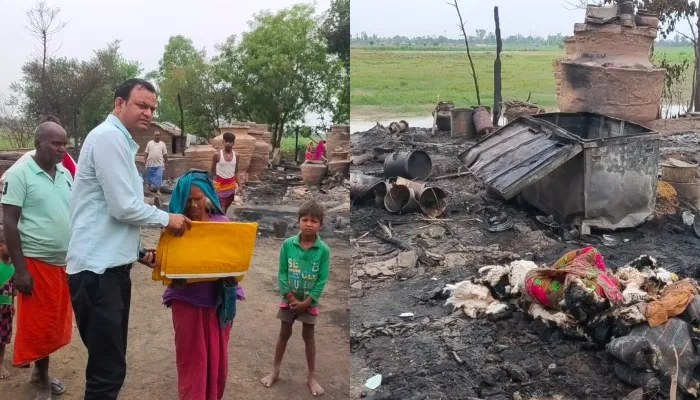 बहराइच: अग्निकांड में 82 मकान हुए जलकर खाक, आग की चपेट में आए कई मासूम