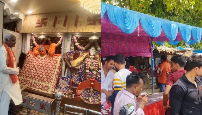 बहराइच: बड़े मंगल पर हुई पूजा, प्रसाद वितरण के लिए लगा शिविर