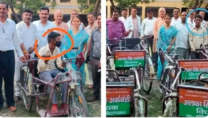 हरदोई: भाजपा विधायक का अनोखा कारनामा, सामान्य आदमी को बनाया विकलांग