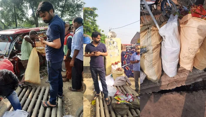 बहराइच: बाइक और साइकिल से 270 किलो पॉलिथीन बरामद, अधिकारियों ने लगाया जुर्माना