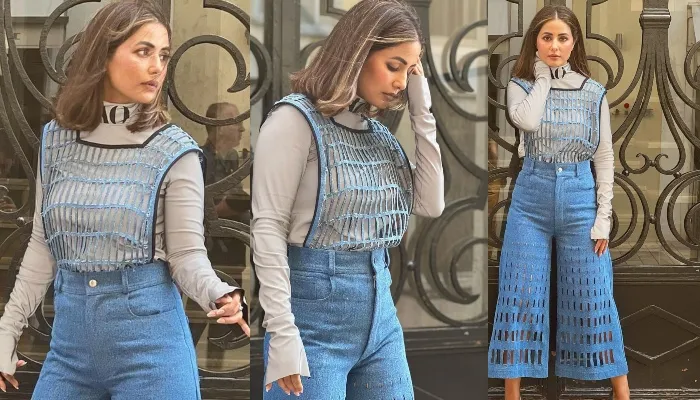 डिजाइनर आउटफिट में सड़क किनारे  Hina Khan ने दिए किलर पोज, देखें PHOTOS