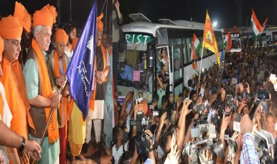 उपराज्यपाल मनोज सिन्हा ने जम्मू से अमरनाथ तीर्थयात्रियों के पहले जत्थे को किया रवाना 