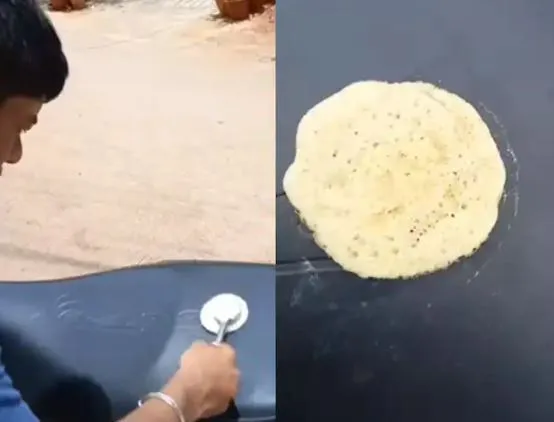 हैदराबाद: गर्मी में तपती स्कूटर की सीट पर युवक ने सेंक दिया डोसा, वीडियो वायरल