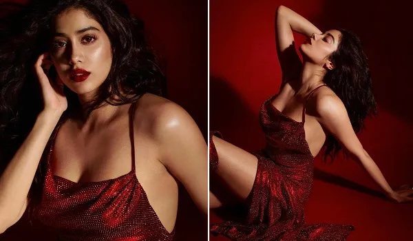 Janhvi Kapoor Photos : मरून शिमरी गाउन में जाह्नवी कपूर ने कराया ग्लैमरस फोटोशूट, अदाएं देख फैंस हुए क्लीन बोल्ड