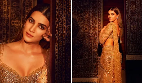 Kriti Sanon Photos : सीक्वेंस साड़ी में नजर आईं कृति सेनन, तस्वीरों में शाही अंदाज देख मर मिटे फैंस