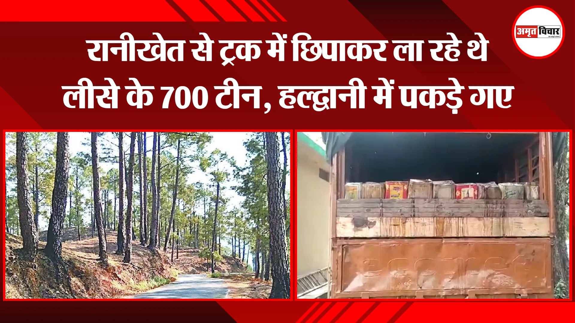 हल्द्वानी: रानीखेत से ट्रक में छिपाकर ला रहे थे लीसे के 700 टीन, हल्द्वानी में पकड़े गए