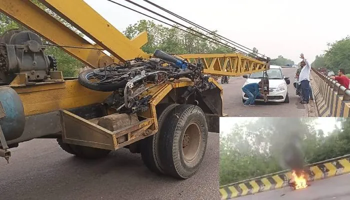 अयोध्या: कार की टक्कर से बाइक सवार गिरे ओवरब्रिज से नीचे, एक की मौत, एक घायल