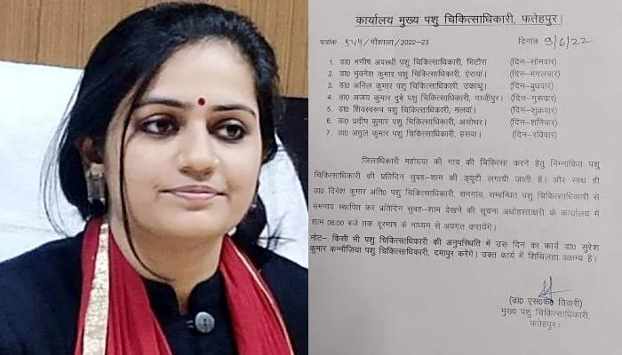 फतेहपुर: जिलाधिकारी की बीमार हुई गाय तो देखभाल के लिये लगाई गई 7 डॉक्टरों की टीम, आदेश हुआ वायरल