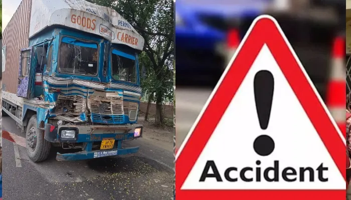 बाराबंकी: ट्रक ने कंटेनर को मारी टक्कर, चालक की हुई दर्दनाक मौत