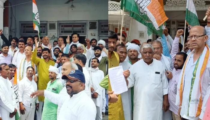 अयोध्या: ईडी की पूछताछ के खिलाफ कांग्रेसियों ने प्रदर्शन कर सौंपा ज्ञापन