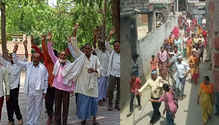 बहराइच: ग्राम प्रधान ने दबंगों पर कार्यवाई की मांग को लेकर कलेक्ट्रेट में किया प्रदर्शन