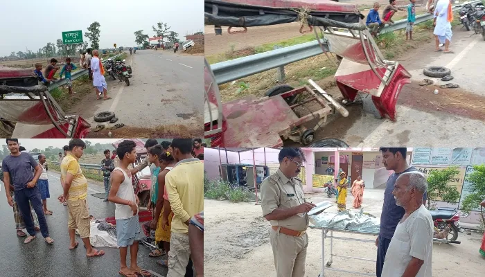 बहराइच: ट्रक ने कार और ऑटो में मारी टक्कर, चालक की मौत, दो घायल