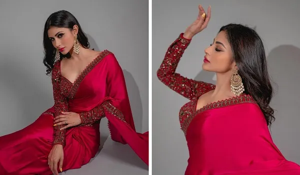 Mouni Roy Photos : रेड साड़ी में मौनी रॉय का कातिल अंदाज, फैंस बोले- उफ्फ…तेरी ये अदाएं