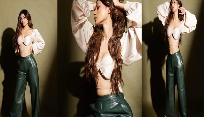 Mouni Roy ने ग्रीन पैंट और ऑफ व्हाइट क्रॉप टॉप में करवाया फोटोशूट, दिए Stunning पोज