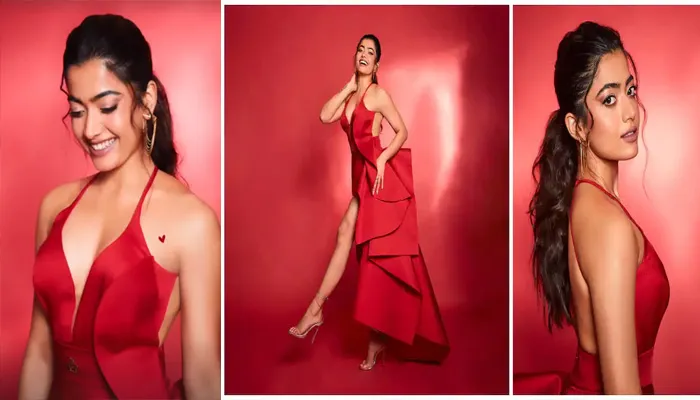 रेड ड्रेस में Rashmika Mandanna ने दिए सिजलिंग पोज, क्यूटनेस से लुटा फैंस का दिल