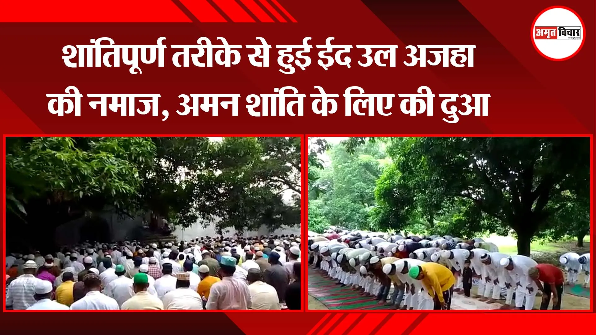 संभल: शांतिपूर्ण तरीके से हुई ईद उल अज़हा की नमाज़,अमन शांति के लिए की दुआ