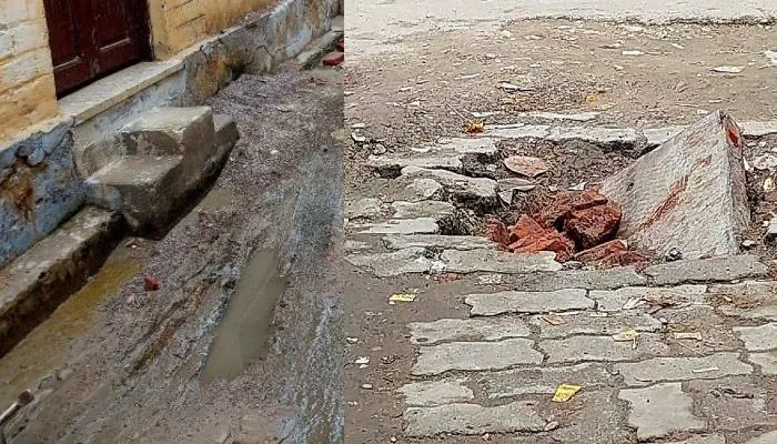 लखनऊ: चंदर नगर में सड़कों की हालत खराब, गुरुद्वारे में लोगों का जाना हुआ मुश्किल