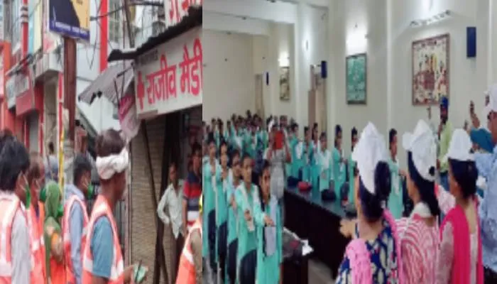 अलीगढ़ में प्रतिबंधित प्लास्टिक और पालीथिन के खिलाफ चलाया गया जन जागरण अभियान