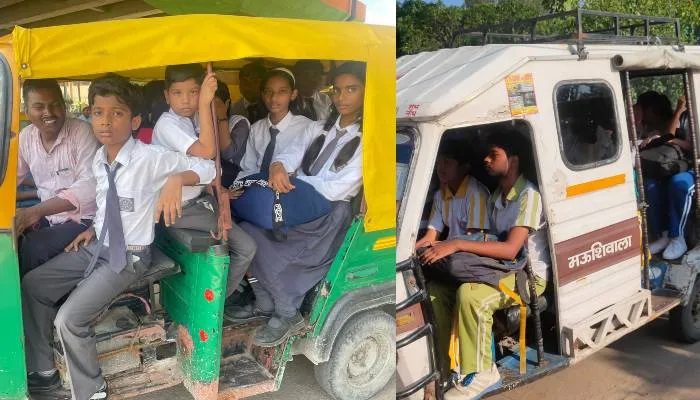 अयोध्या: सवारी वाहनों में ढो रहे थे स्कूली बच्चे, 11 सीज, 32 का चालान