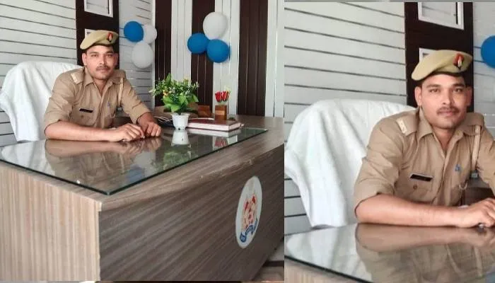 हरदोई: पचदेवरा थाने के कांस्टेबल पर चढ़ा थानाध्यक्ष बनने का खुमार, फोटो हुई वायरल
