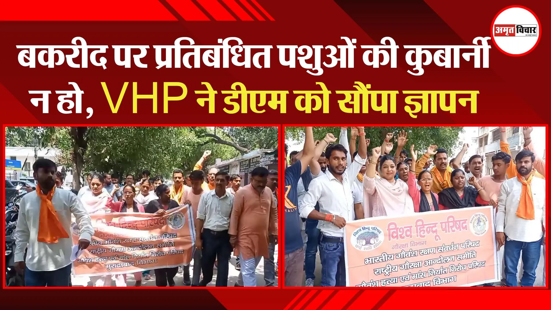 मुरादाबाद: बकरीद पर प्रतिबंधित पशुओं की कुर्बानी न हो, VHP ने डीएम को सौंपा ज्ञापन
