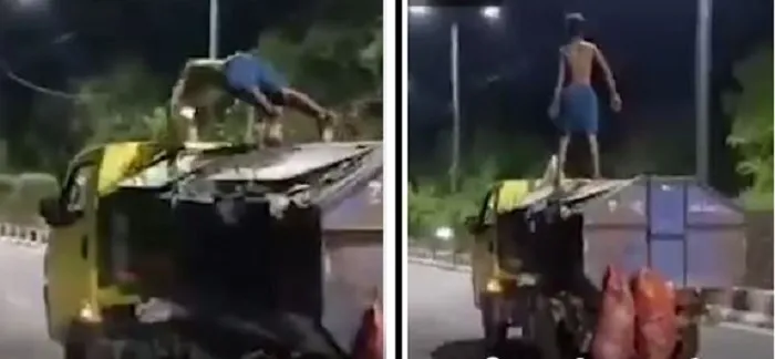 लखनऊ : नगर निगम की चलती गाड़ी पर युवक का स्टंट, वीडियो वायरल….क्या है मामला