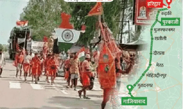 मेरठ : दिखी ऐसीआस्था! कांच के टुकड़ों पर लेटकर कांवड़ यात्रा…जानें