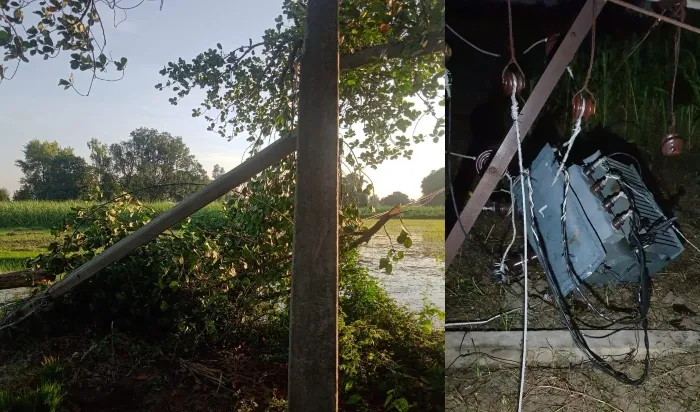 अयोध्या: आंधी-पानी से बिजली के तारों पर गिरे पेड़, 200 गांवों की बिजली गुल