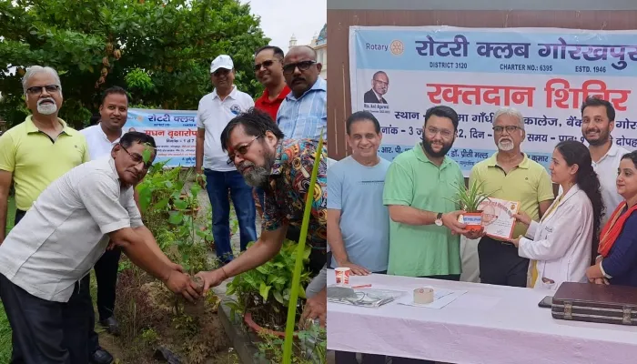 गोरखपुर: रोटरी क्लब ने पौधरोपण व रक्तदान शिविर लगाकर किया नए सत्र का आगाज