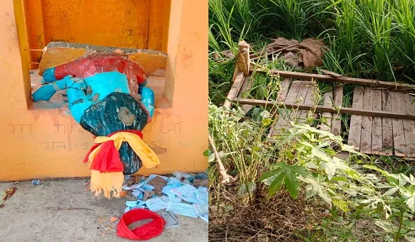 मुरादाबाद : मंदिर परिसर में बाबा गोरखनाथ की मूर्ति क्षतिग्रस्त करने पर ग्रामीणों में रोष