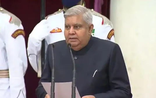 देश के 14वें उपराष्ट्रपति बने जगदीप धनखड़, राष्ट्रपति द्रौपदी मुर्मू ने दिलाई शपथ