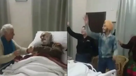 बीमार दादा को खुश करने के लिए घरवालों ने किया डांस, दादी ने भी लगाए ठुमके, देखें Video