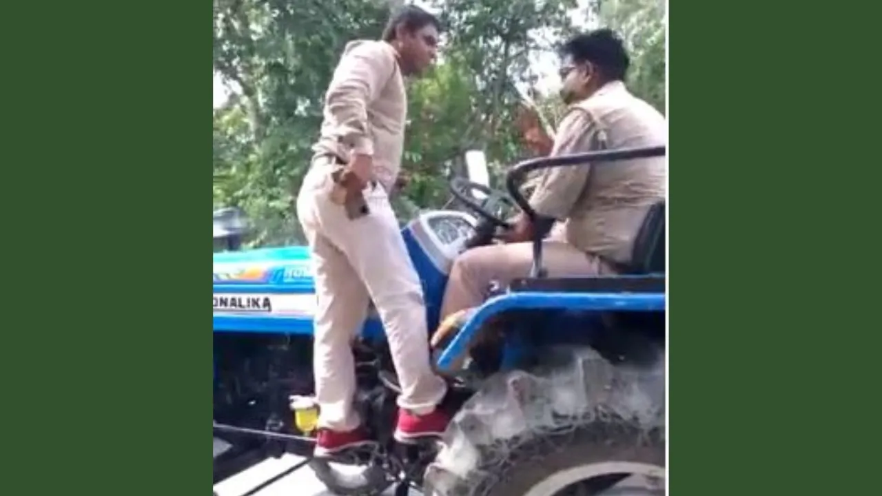 बरेली: खनन में शामिल ट्रैक्टर-ट्राली पकड़ने पर सिपाही से अभद्रता, वीडियो वायरल
