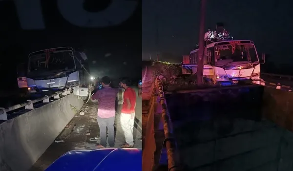 मुरादाबाद : हाईवे पर डिवाइडर से टकराई मजदूरों से भरी बस, एक की मौत