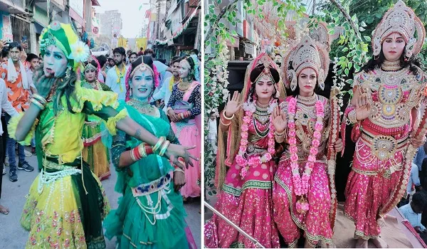 अमरोहा : रामडोल शोभायात्रा में उमड़े भक्त, मनमोहक झांकियों ने लोगों को किया मंत्रमुग्ध