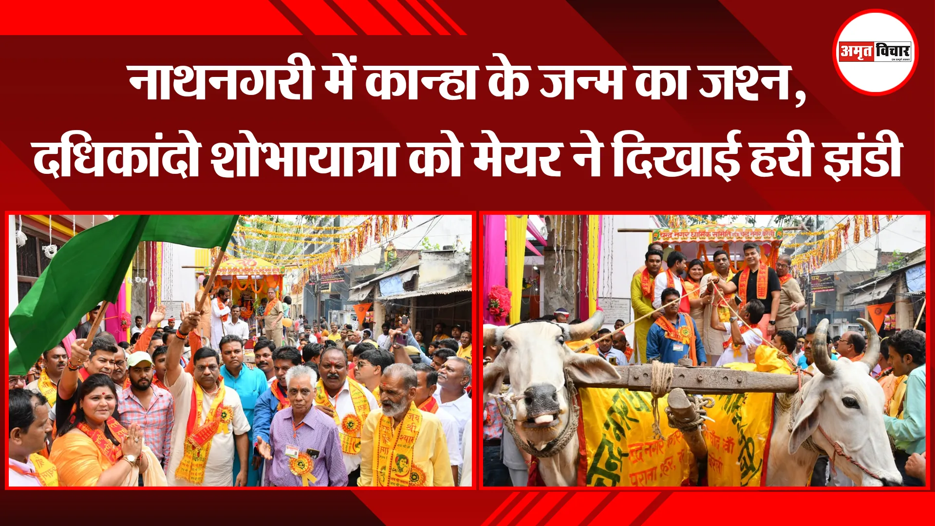 बरेली: नाथनगरी में कान्हा के जन्म का जश्न, दधिकांदो शोभायात्रा को मेयर ने दिखाई हरी झंडी
