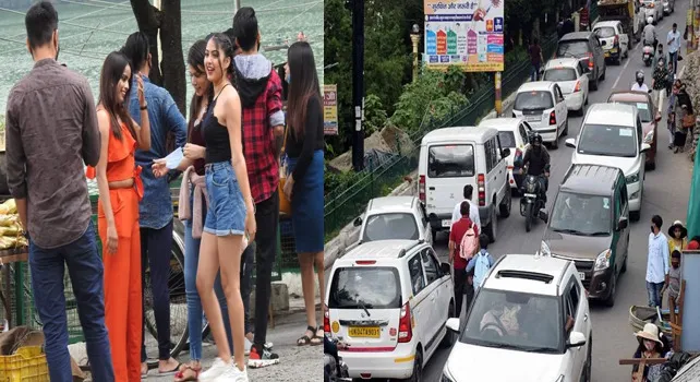 नैनीताल: तीन दिन की छुट्टी होने पर नैनीताल हुआ पर्यटकों से पैक