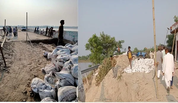 अमरोहा: हल्के वाहनों के लिए खुला पुल, भारी वाहनों पर अभी रोक