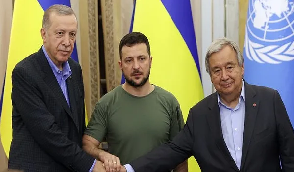 संयुक्त राष्ट्र के प्रमुख और तुर्की के राष्ट्रपति ने की वोलोदिमीर जेलेंस्की से मुलाकात, इन मुद्दों पर की चर्चा