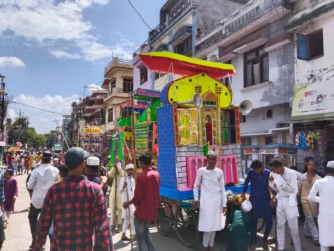 हल्द्वानी: मुहर्रम पर निकले जुलूस में 82 ताजिये और दो अखाड़े हुए शामिल, हूर का घोड़ा रहा आकर्षण का केंद्र