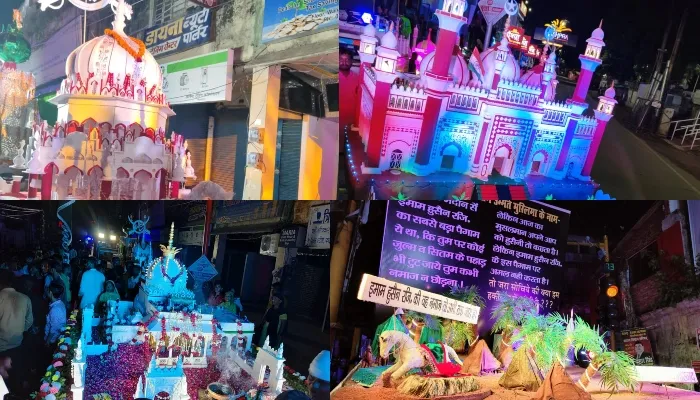 गोरखपुर: कतारबद्ध आकर्षक ताजिया को देखने उमड़े अकीदतमंद