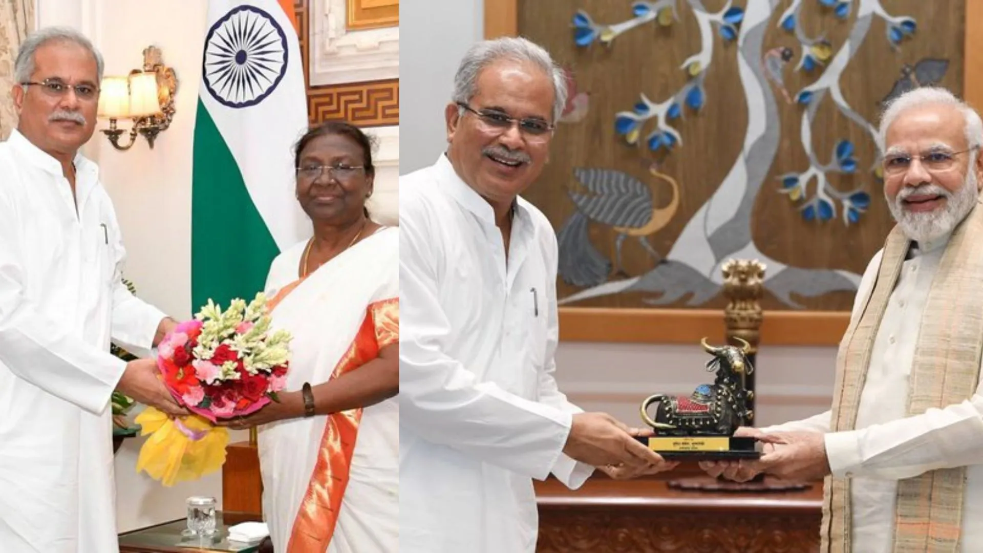 राष्ट्रपति और प्रधानमंत्री से मिले CM भूपेश बघेल, द्रौपदी मुर्मू को दी बधाई, मोदी से की अलग-अलग मुद्दों पर चर्चा