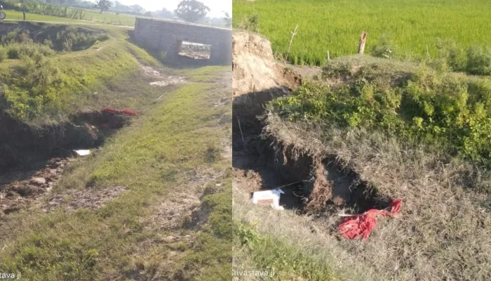 बहराइच: अधिक पानी के बहाव से नहर कटा, एसडीओ बोले- बजट न होने से नहीं हो सकता निर्माण