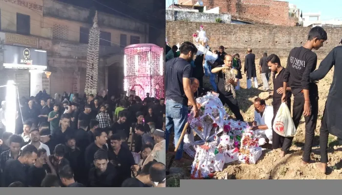 अयोध्या: या हुसैन अलविदा की सदाओं के साथ सुपुर्द-ए-खाक हुए ताजिये