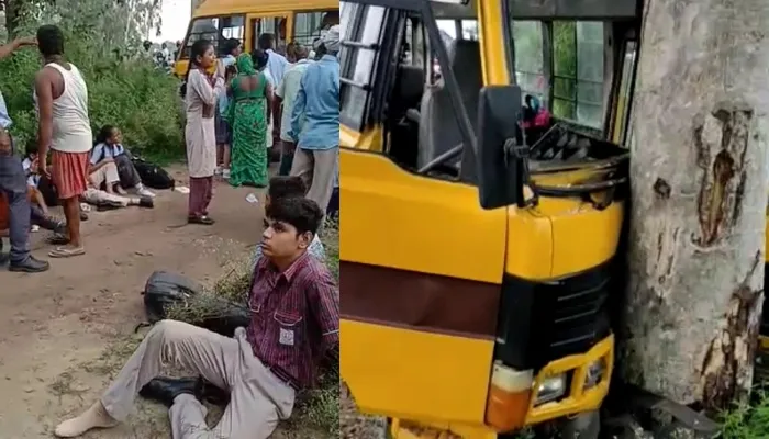 रायबरेली: बच्चों से भरी स्कूल बस को टैंकर ने मारी टक्कर, बीस घायल, छह की हालत गंभीर