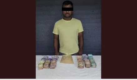 पांच करोड़ रुपये की हेरोइन के साथ तस्कर गिरफ्तार, पुलिस ने जब्त किए 1.70 लाख रुपये