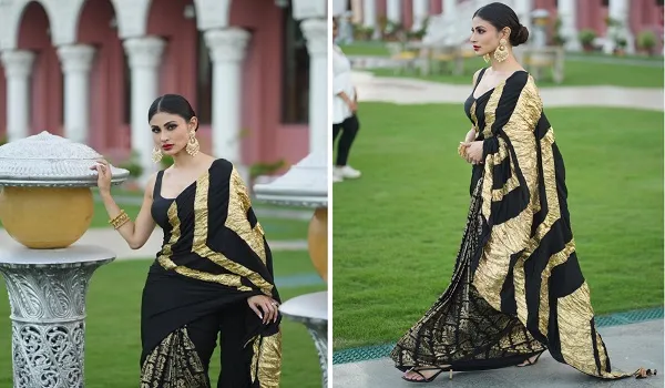 Mouni Roy Photo : ब्लैक साड़ी में बला की खूबसूरत लग रही हैं मौनी रॉय, क्या आपने तस्वीरें देखीं?