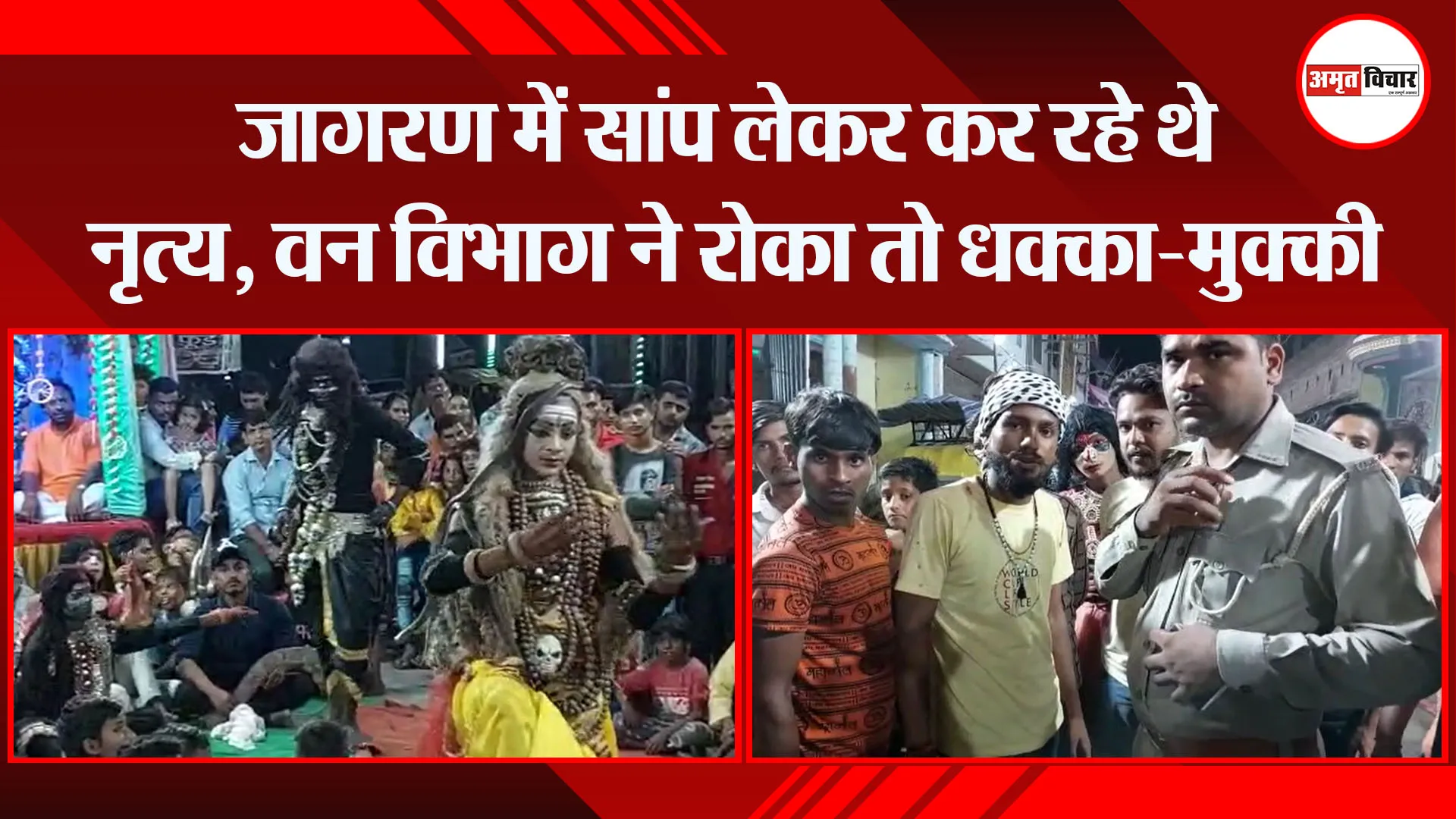 बदायूं: जागरण में सांप लेकर कर रहे थे नृत्य, वन विभाग ने रोका तो धक्का-मुक्की