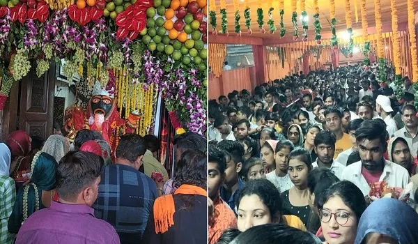 मुरादाबाद : नवरात्र के पहले दिन मंदिरों में उमड़ी भक्तों की भीड़, मां शैलपुत्री की पूजा-अर्चना की