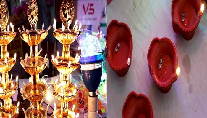 दीपावली: लखनऊ के बाजारों में पानी वाला दीपक बना आकर्षण का केन्द्र, खूब हो रही डिमांड, जानिए पटाखा बाजार की स्थिति